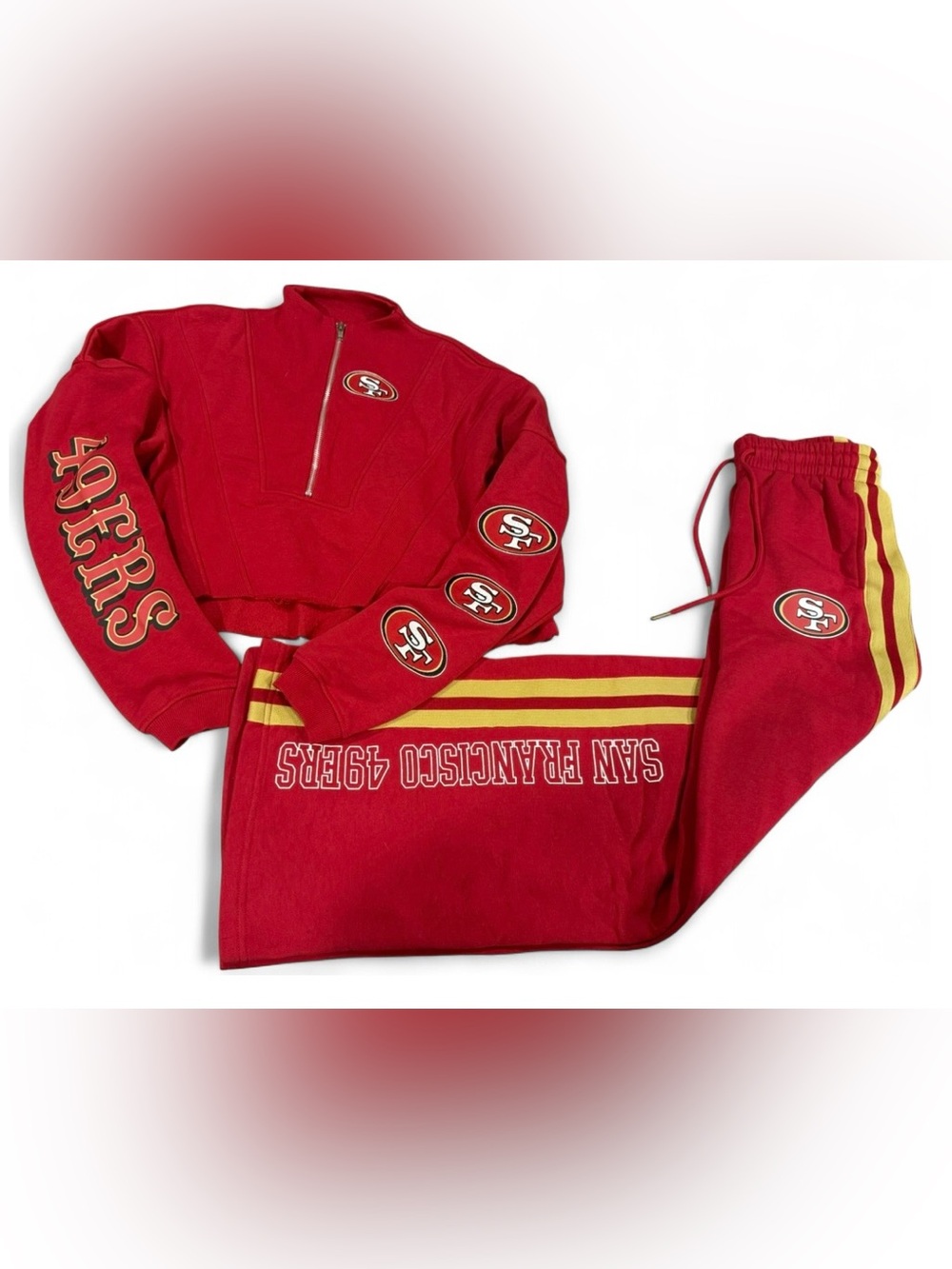 NFL San Francisco 49ers Red & Gold Women's Tracksuit Set